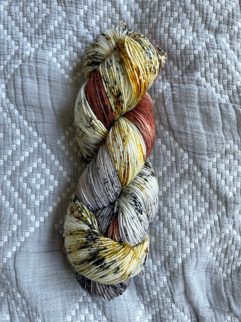 Brown Speckled Merino Wool Fingering Weight Variegated Yarn